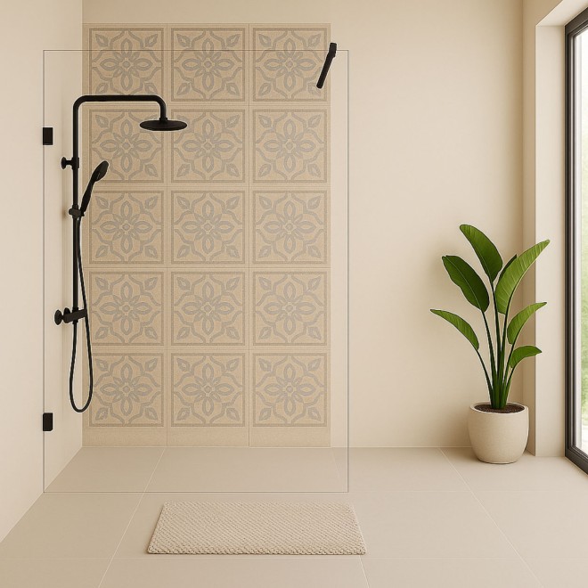 Wiesbaden Less Inloopdouche 8mm Nano Helder Glas / Mat Zwart
